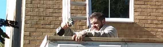 Ryan Bromham carrying out work for which his company was subsequently sued